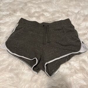 Army green & white shorts with drawstring waist